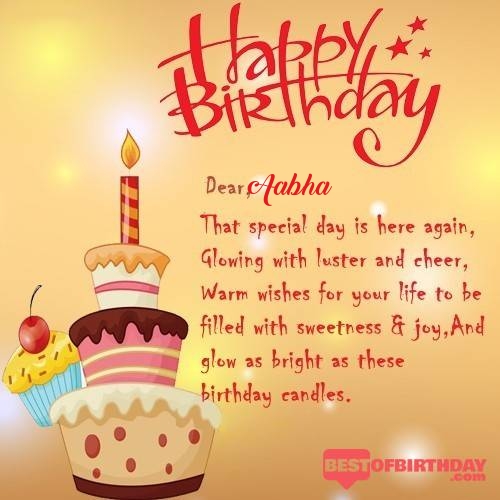 Aabha birthday wishes quotes image photo pic