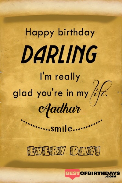 Aadhar happy birthday love darling babu janu sona babby
