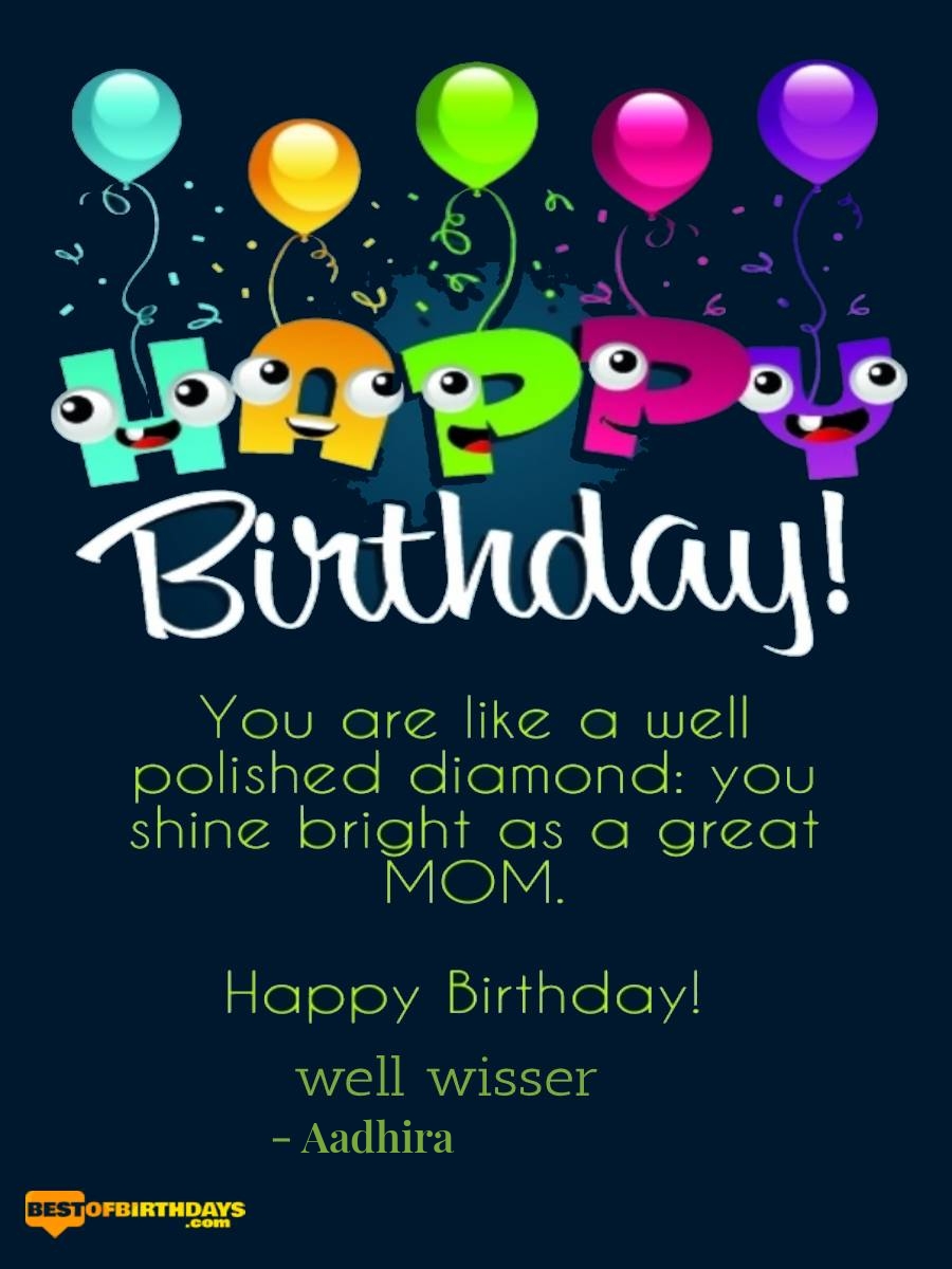 Aadhira wish your mother happy birthday