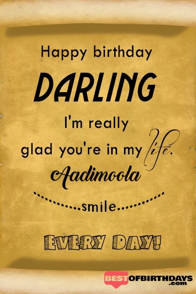Aadimoola happy birthday love darling babu janu sona babby