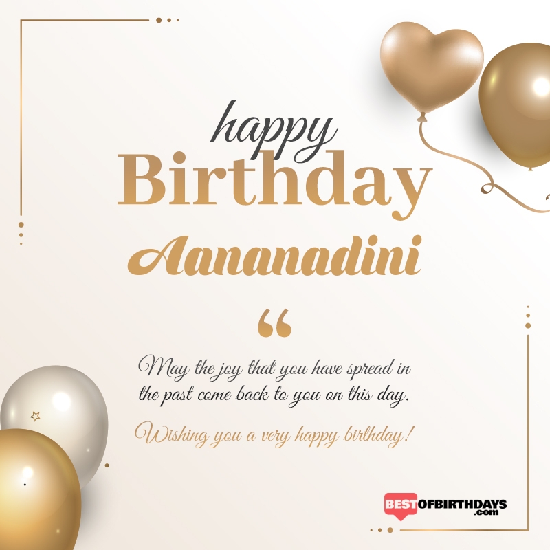 Aananadini happy birthday free online wishes card