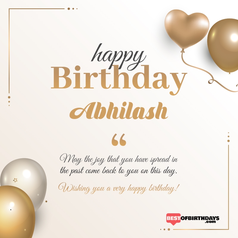 Abhilash happy birthday free online wishes card