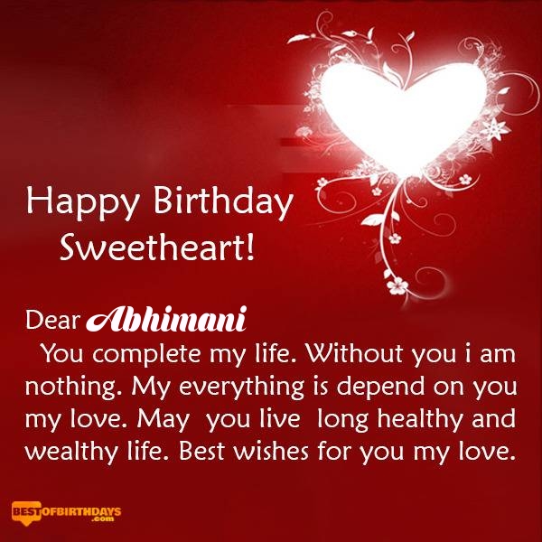 Abhimani happy birthday my sweetheart baby