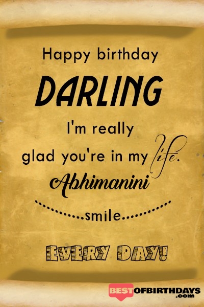 Abhimanini happy birthday love darling babu janu sona babby