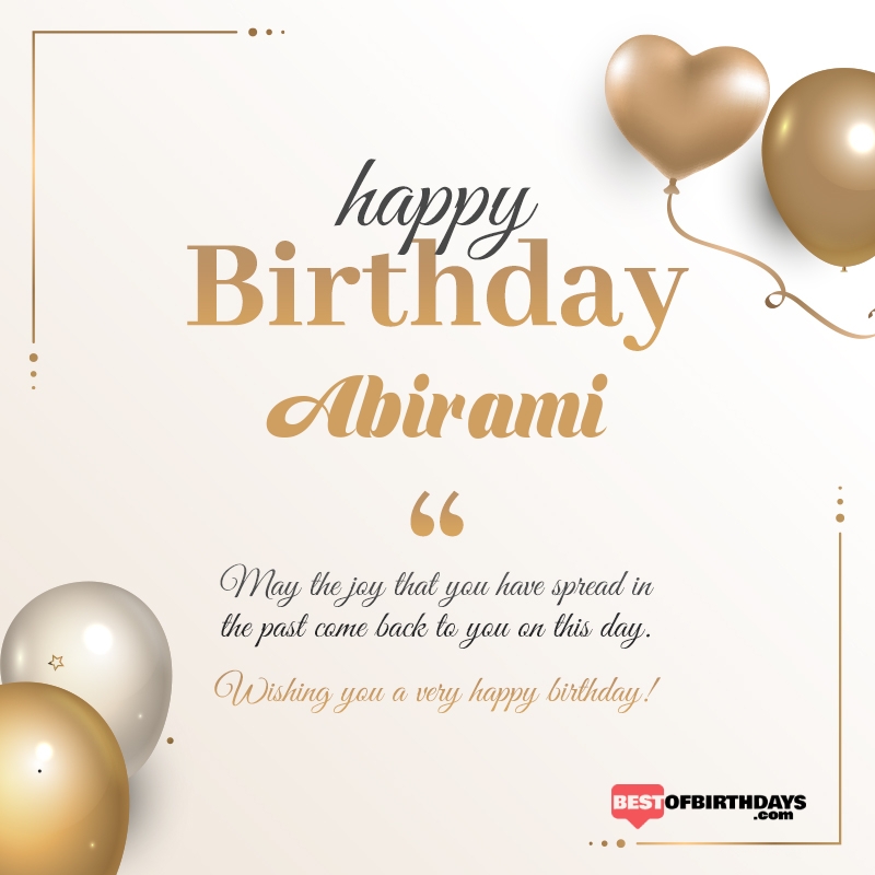 Abirami happy birthday free online wishes card