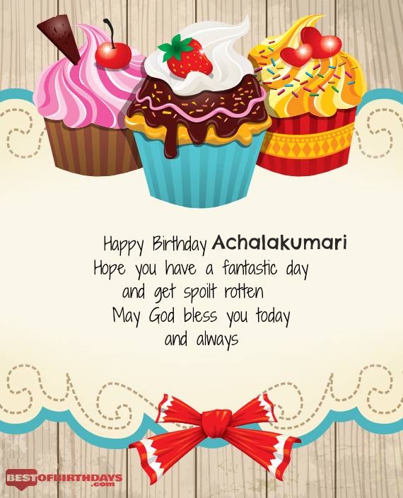 Achalakumari happy birthday greeting card