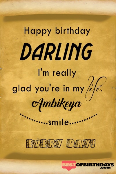 Ambikeya happy birthday love darling babu janu sona babby