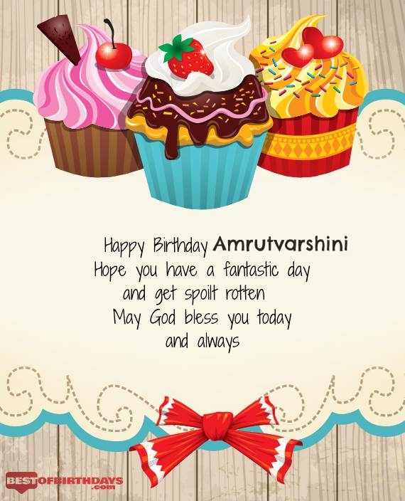 Amrutvarshini happy birthday greeting card