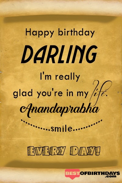 Anandaprabha happy birthday love darling babu janu sona babby
