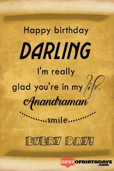 Anandraman happy birthday love darling babu janu sona babby