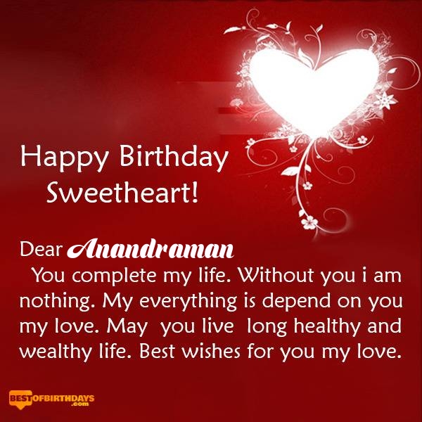 Anandraman happy birthday my sweetheart baby