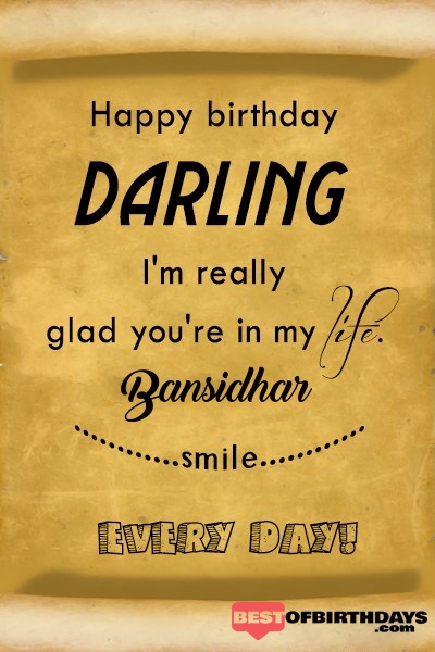 Bansidhar happy birthday love darling babu janu sona babby