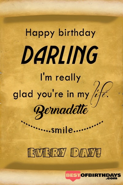 Bernadette happy birthday love darling babu janu sona babby