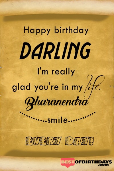 Bharanendra happy birthday love darling babu janu sona babby