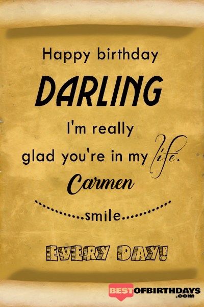Carmen happy birthday love darling babu janu sona babby