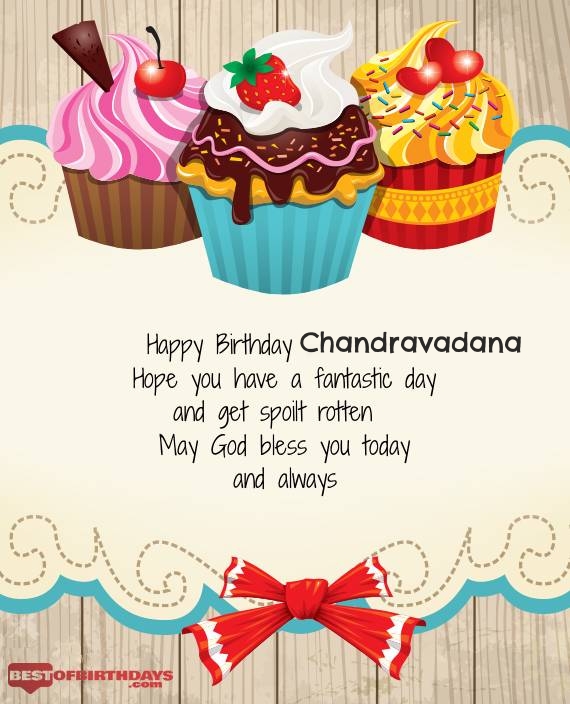 Chandravadana happy birthday greeting card