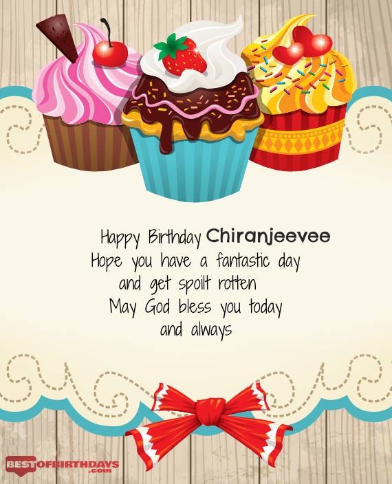 Chiranjeevee happy birthday greeting card
