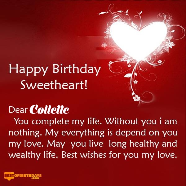 Collette happy birthday my sweetheart baby
