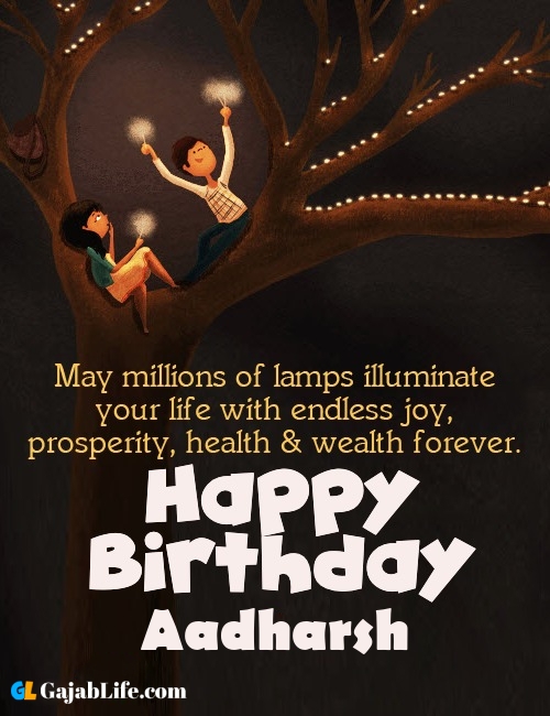 Aadharsh create happy birthday wishes image with name