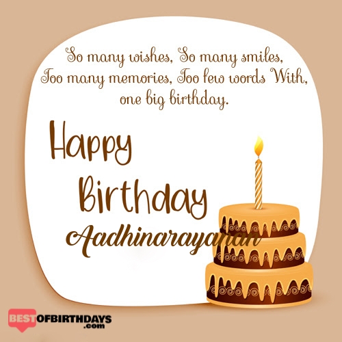 Create happy birthday aadhinarayanan card online free