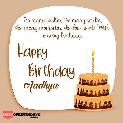 Create happy birthday aadhya card online free