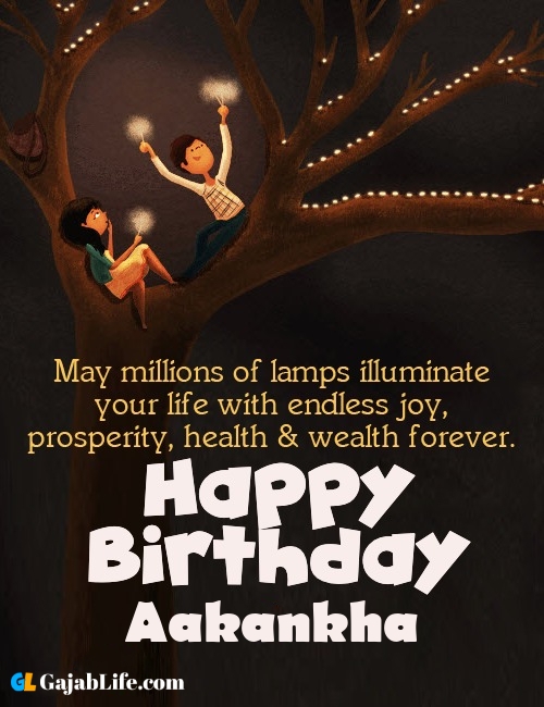 Aakankha create happy birthday wishes image with name