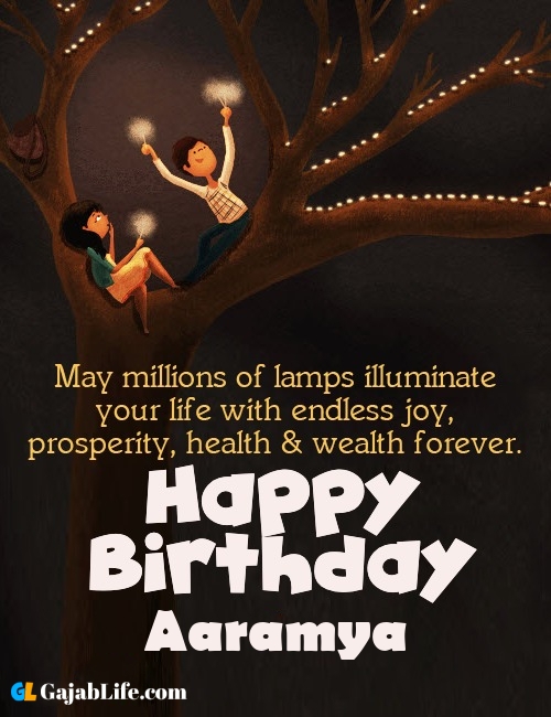 Aaramya create happy birthday wishes image with name