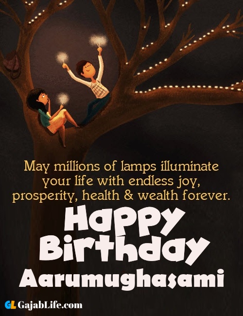 Aarumughasami create happy birthday wishes image with name