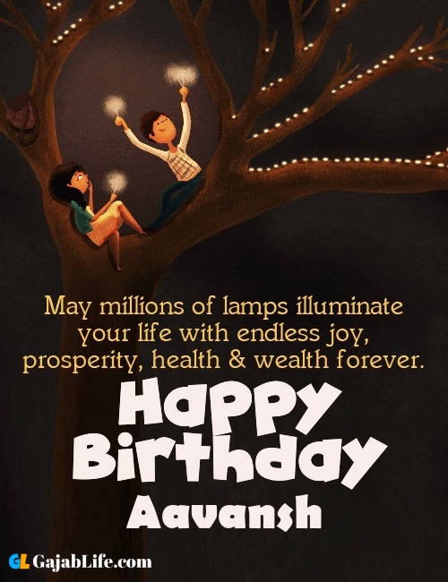 Aavansh create happy birthday wishes image with name