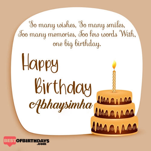 Create happy birthday abhaysimha card online free