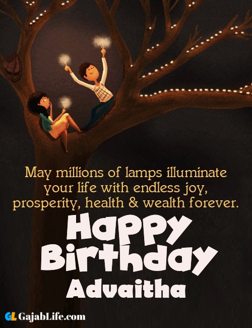 Advaitha create happy birthday wishes image with name