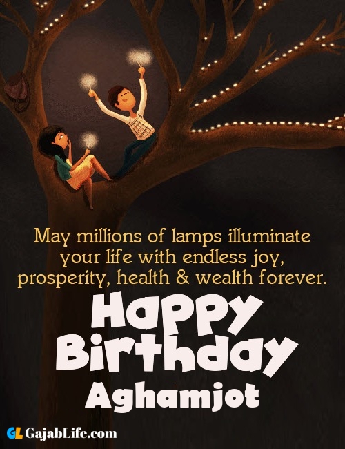 Aghamjot create happy birthday wishes image with name