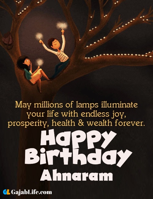 Ahnaram create happy birthday wishes image with name