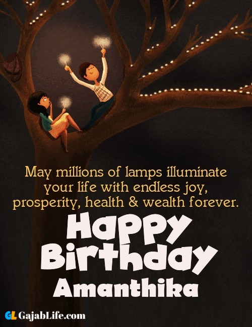 Amanthika create happy birthday wishes image with name