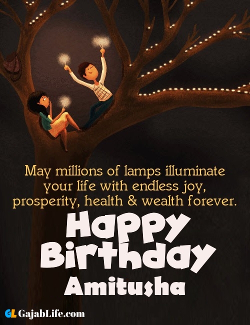 Amitusha create happy birthday wishes image with name