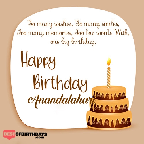 Create happy birthday anandalahari card online free