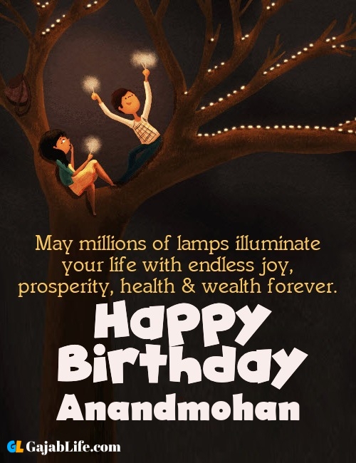 Anandmohan create happy birthday wishes image with name