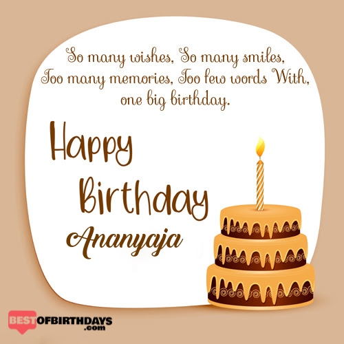 Create happy birthday ananyaja card online free