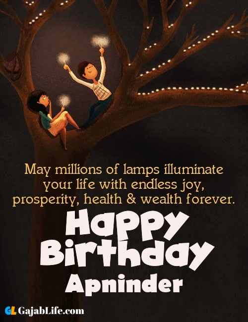 Apninder create happy birthday wishes image with name
