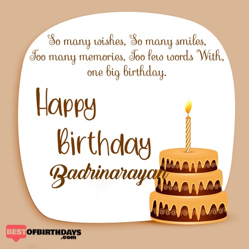 Create happy birthday badrinarayan card online free