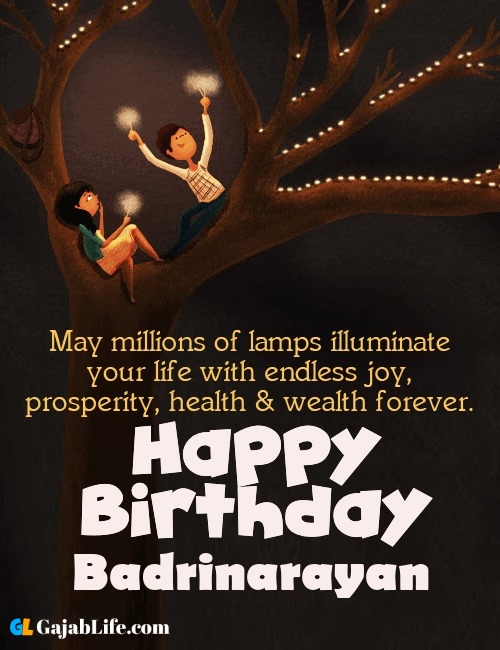 Badrinarayan create happy birthday wishes image with name