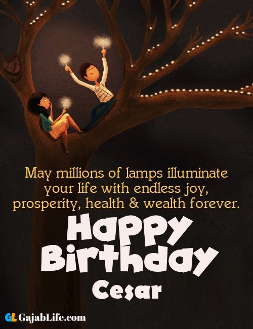 Cesar create happy birthday wishes image with name