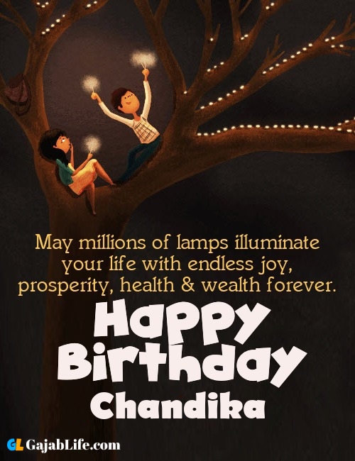 Chandika create happy birthday wishes image with name