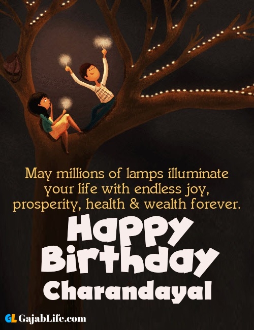 Charandayal create happy birthday wishes image with name