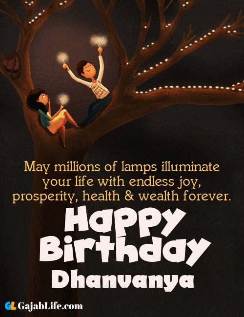 Dhanvanya create happy birthday wishes image with name