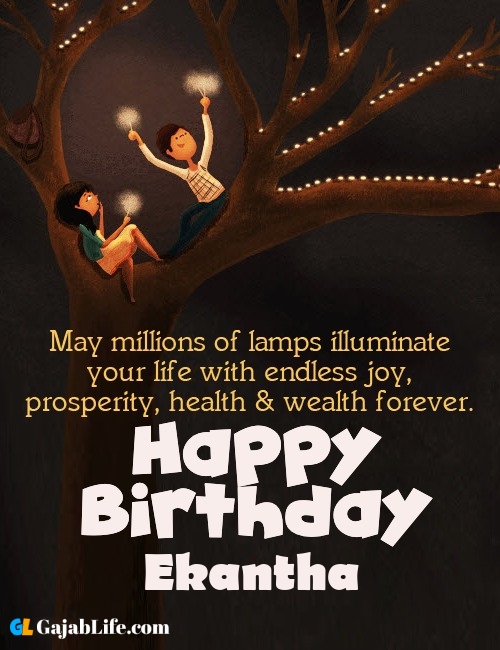 Ekantha create happy birthday wishes image with name