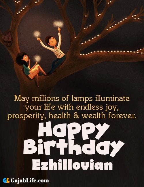 Ezhillovian create happy birthday wishes image with name
