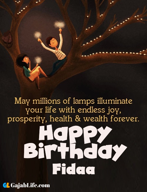 Fidaa create happy birthday wishes image with name