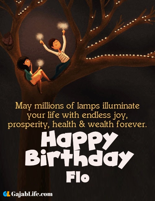 Flo create happy birthday wishes image with name