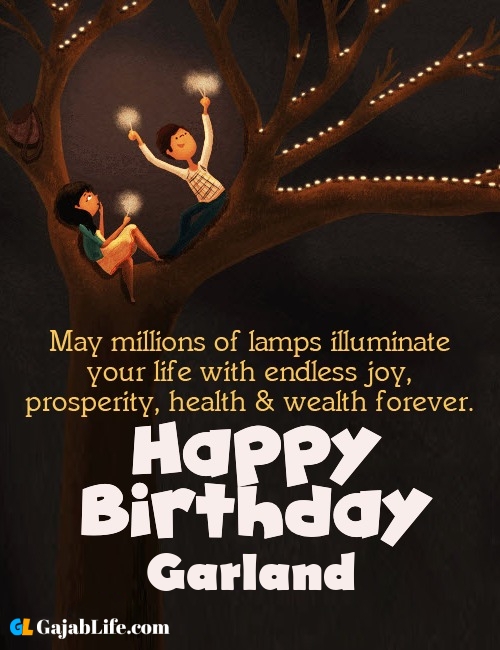 Garland create happy birthday wishes image with name